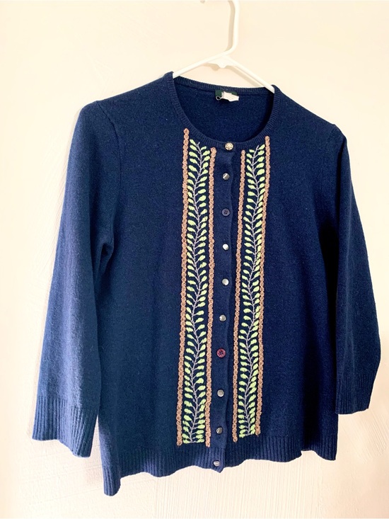 J. Crew Sweaters - J. Crew Jackie 3/4 Sleeve Embroidered Cardigan. Medium